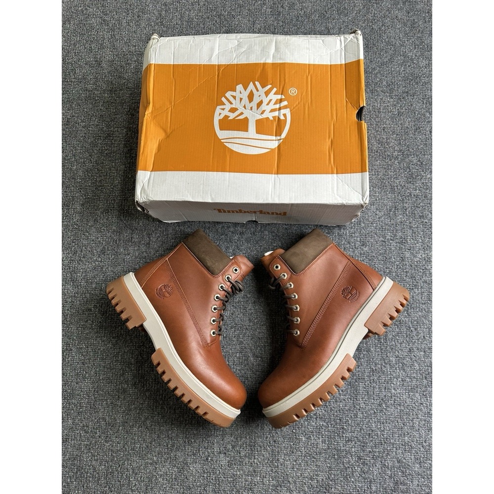 Mens Timberland Arbor Road Lace Up Waterproof Brown Leather Boots, Size 9 M